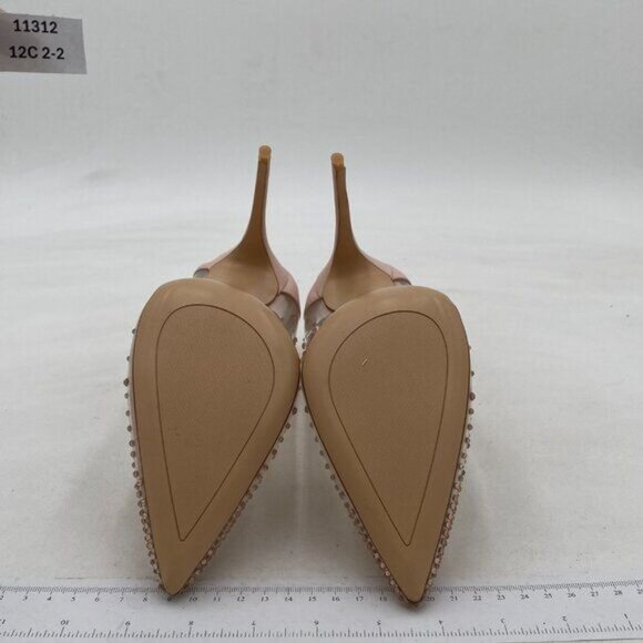 FSJ Light Pink Studded Pointed Toe Transparent Pumps High Heels Shoes - Picture 7 of 8